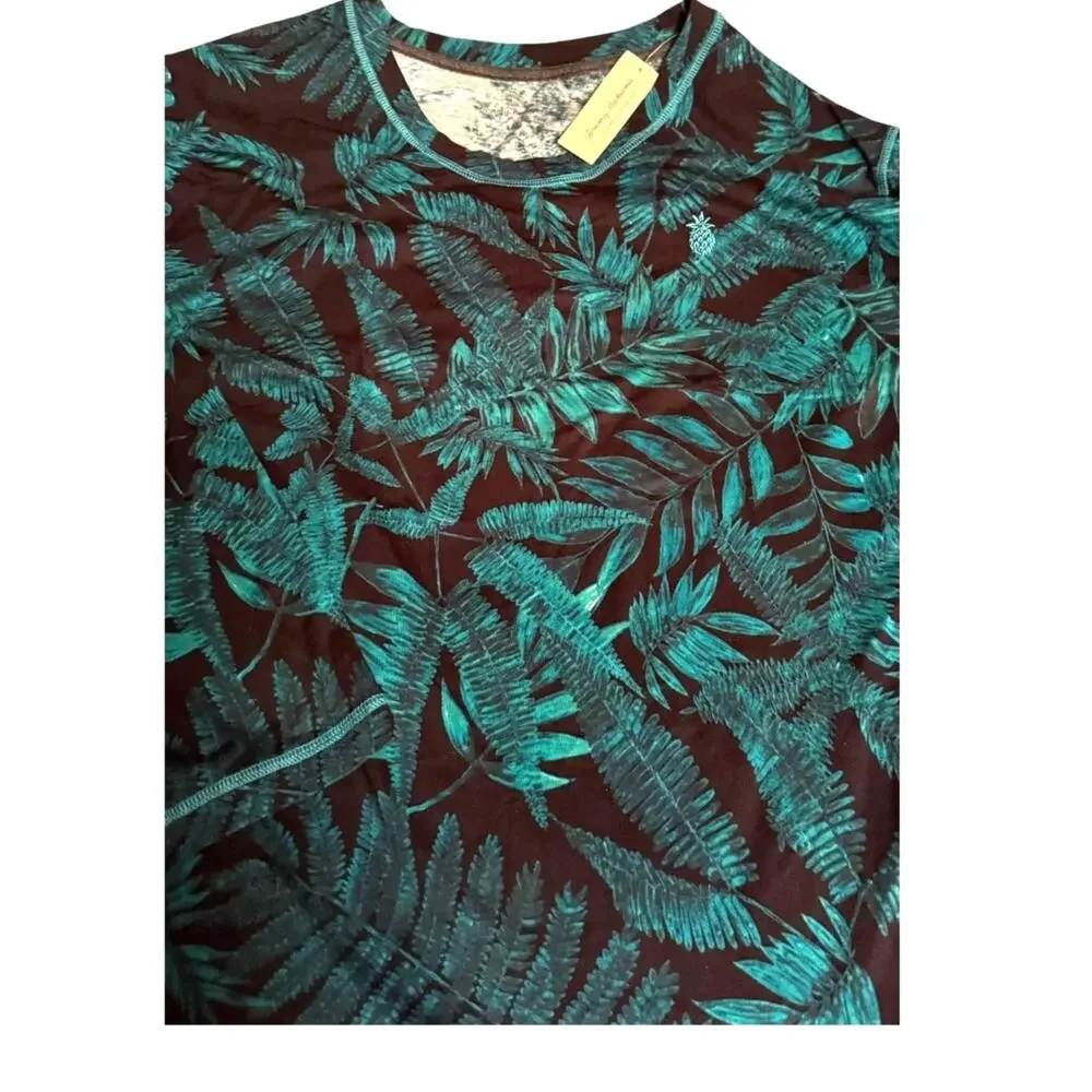 Tommy Bahama NWT Womens XXL Lounge Sleep Shirt Charcoal Green Tropical Top READ